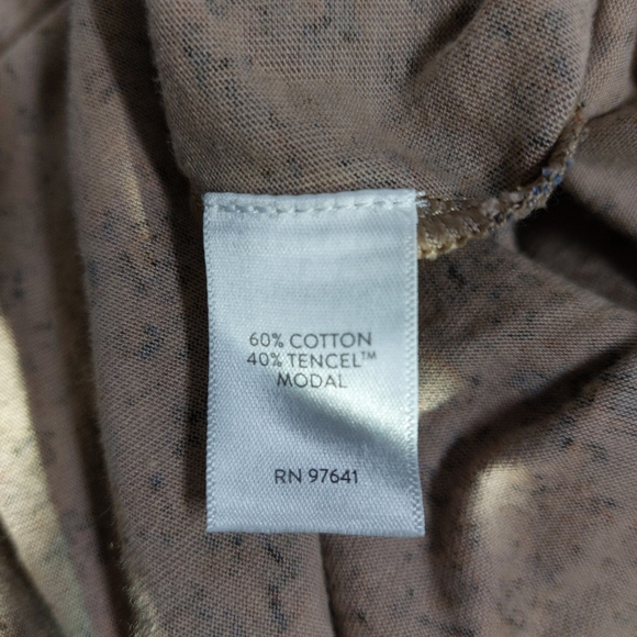 Pure J Jill Floral Printed Soft V-neck Tunic Top Size XL Stretch 3/4 Sleeves - Picture 4 of 5